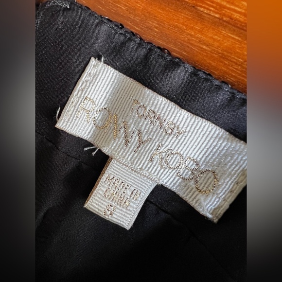 Torn by Ronny Kobo Black Sequin Silk Bow Slip Strapless Mini Dress size small - Picture 9 of 14